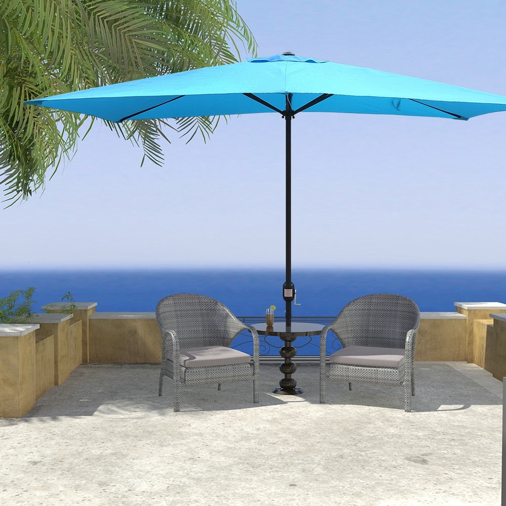 Maypex 10 X 6.5 Feet Rectangular Market Umbrella Tan