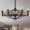 Maysen Imitation Wood Grain Matte Black 32 Inch 3 Blade Fandelier Includes Remote