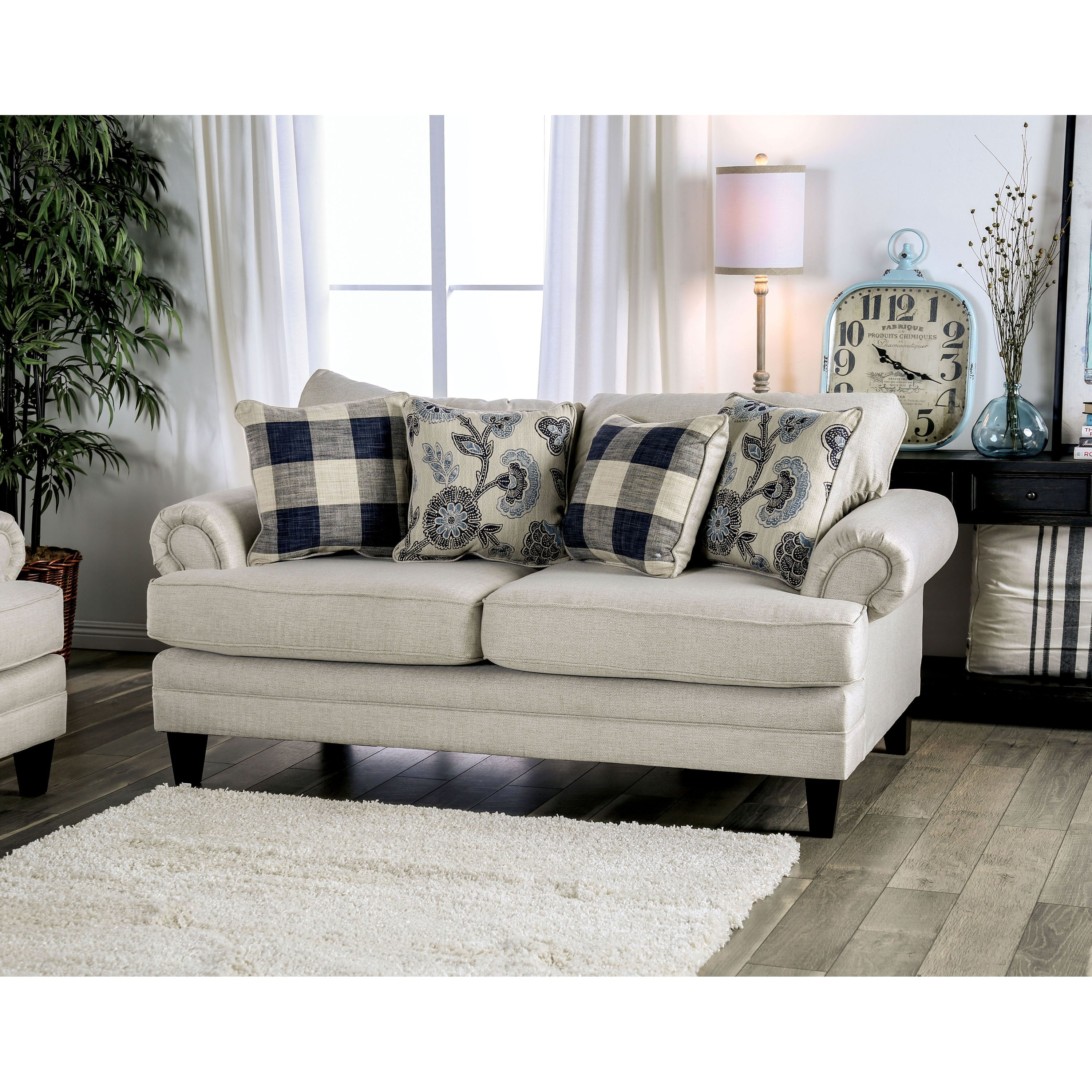 Foa Mccallan Ivory Transitional Loveseat