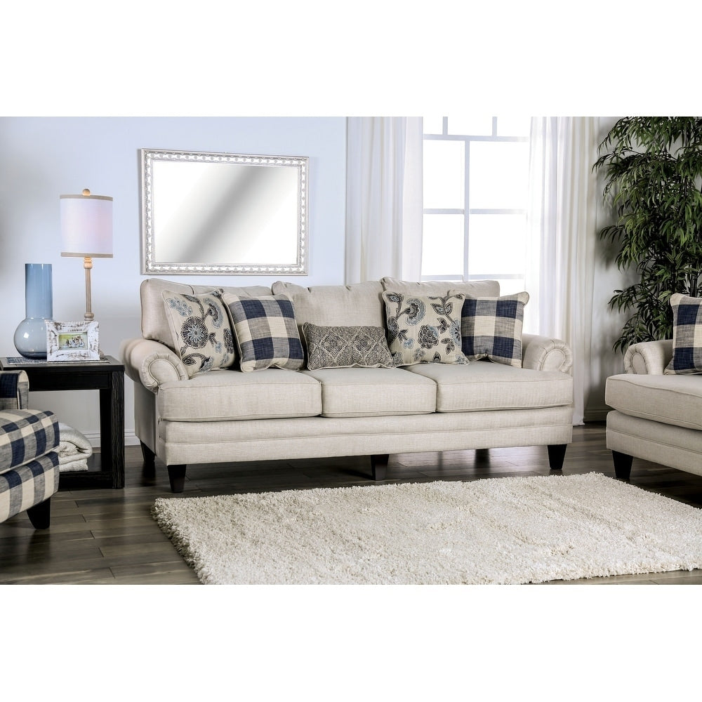 Mccallan Transitional Ivory Sofa By Foa