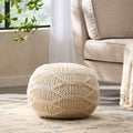 Malibu Round Fabric Ottoman Pouf By Christopher Knight Home