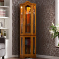 Gracewood Hollow Sebbar Golden Oak Lighted Display Cabinet