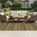 Mcow Modern Linear Woven Waterproof Reversible Outdoor Rug