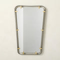 Meditor Blackened Stainless Steel and Polished Brass Round Wall Mirror 32in