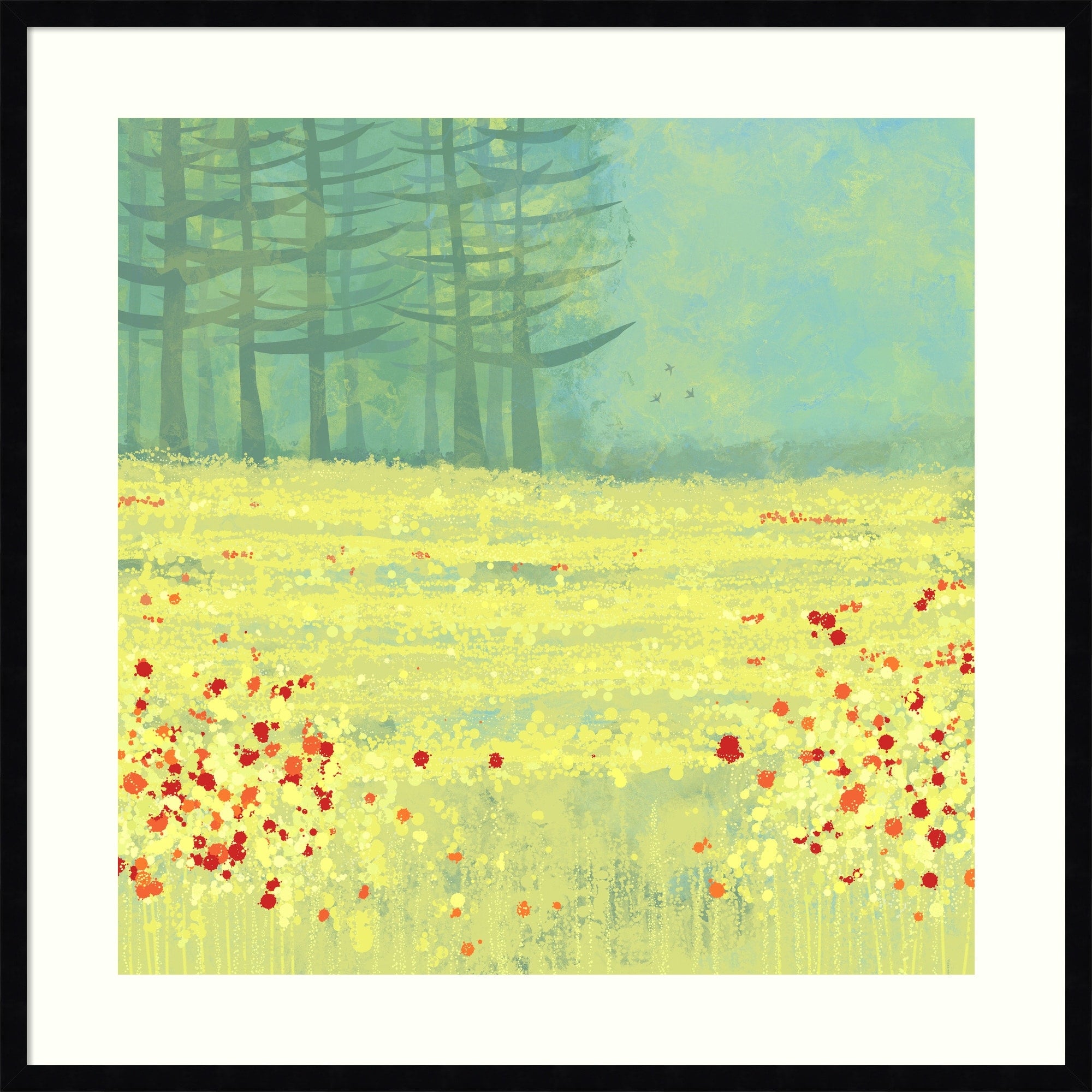 Meadow Near Perigueux France By Nic Squirrell Wood Framed Wall Art Print Svelte Noir Black