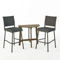 Meadow Outdoor 2 Seater Wood And Wicker Half Round Bistro Table Set By Christopher Knight Home