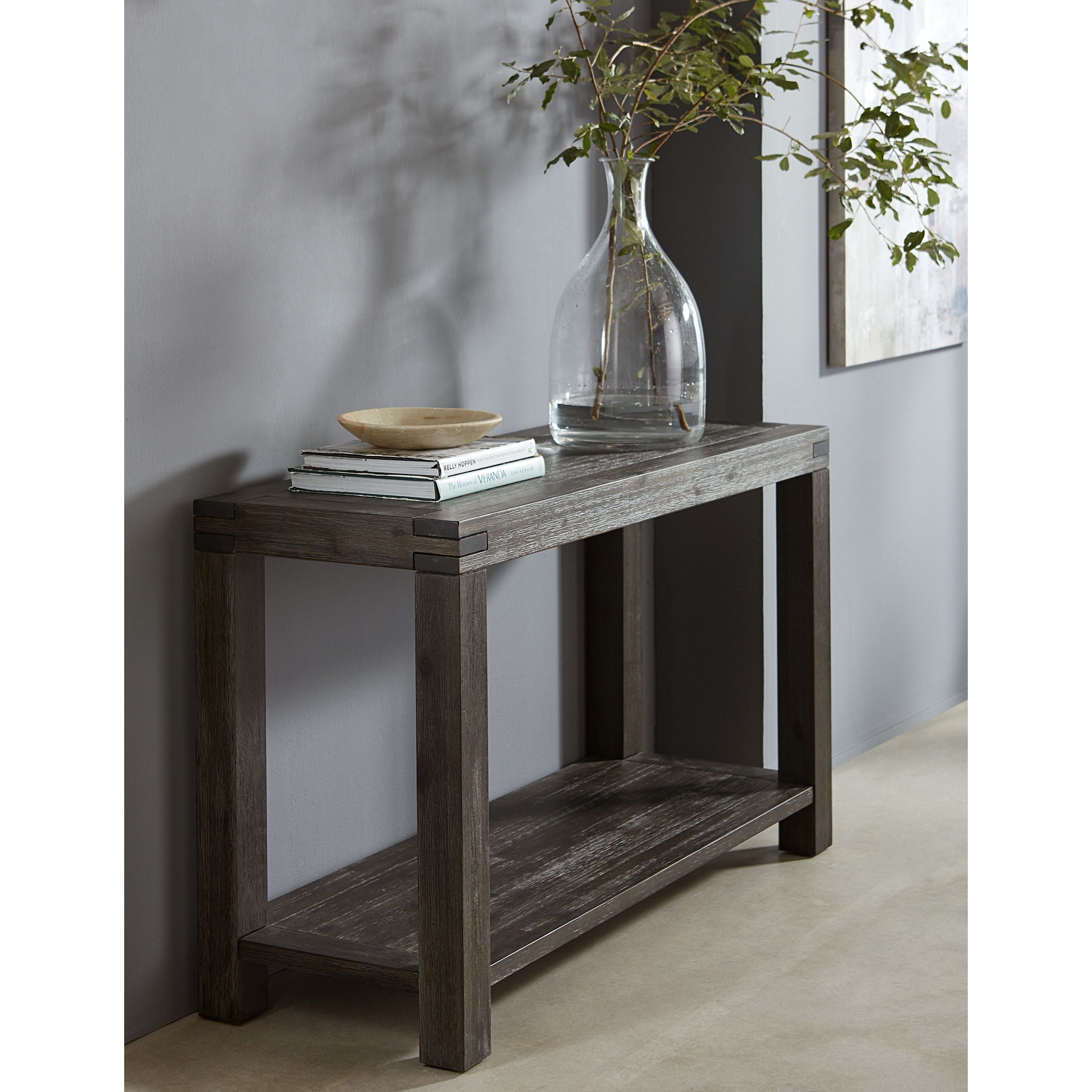 Meadow Solid Wood Console Table In Graphite