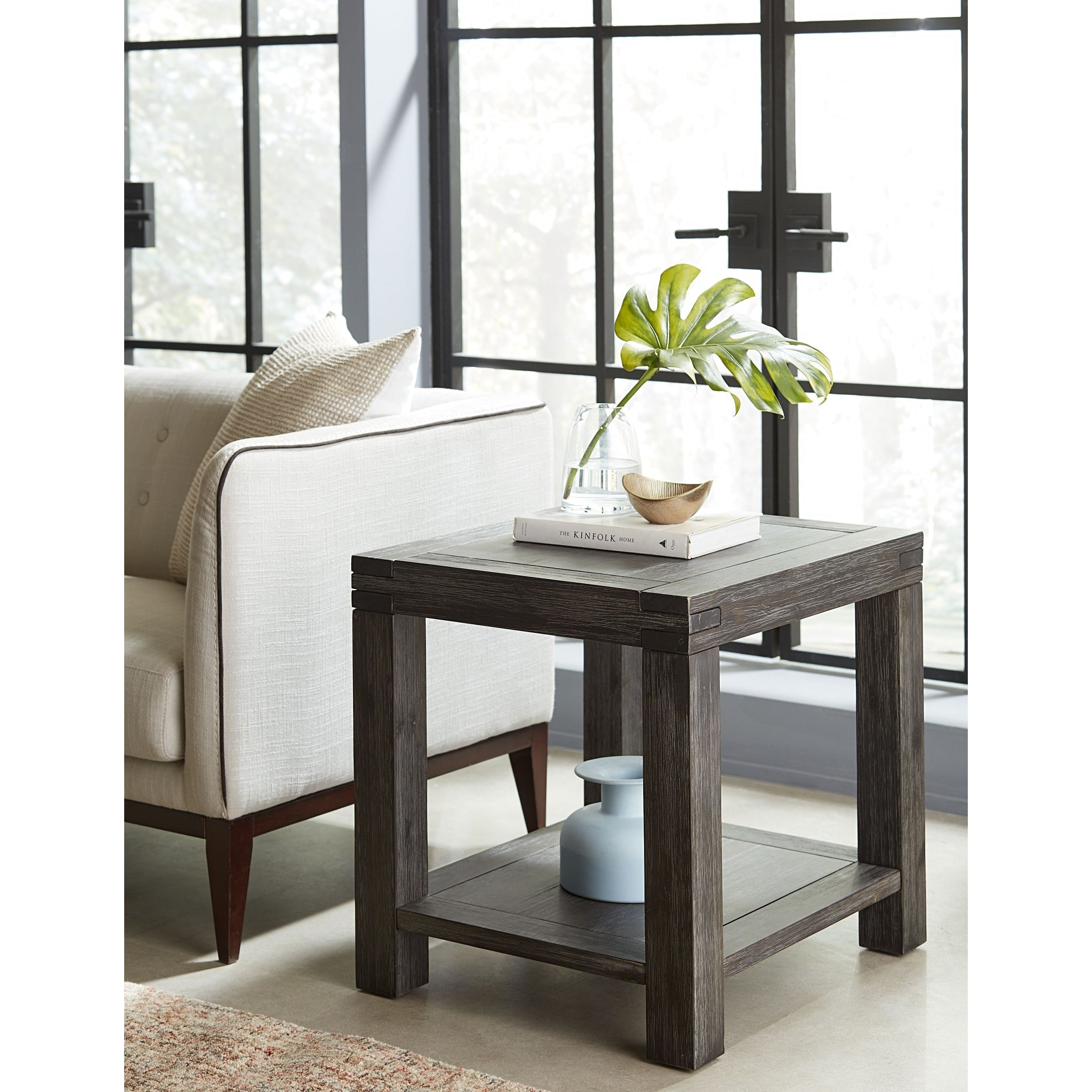 Meadow Solid Wood End Table In Graphite