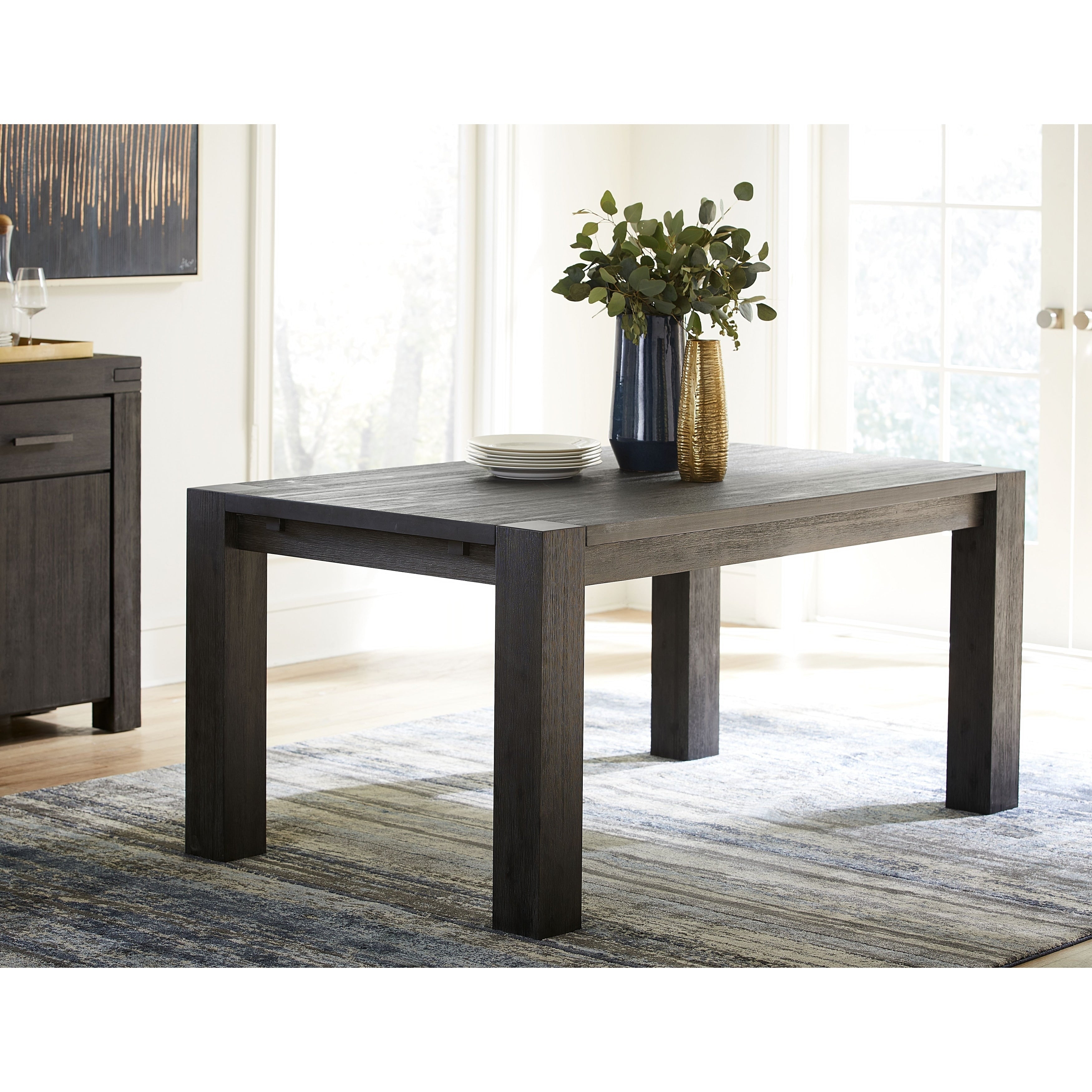 Meadow Solid Wood Rectangle Table In Graphite