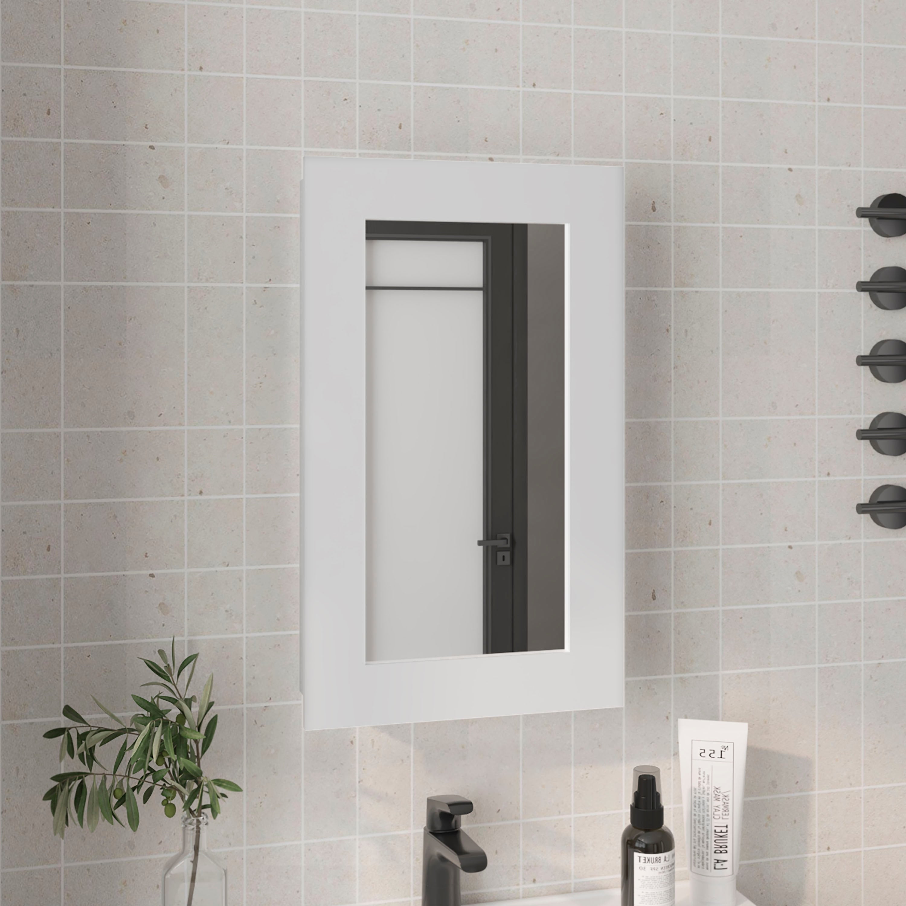Medicine Cabinet 25.7 H 1 Door 3 Shelves 1 Mirror