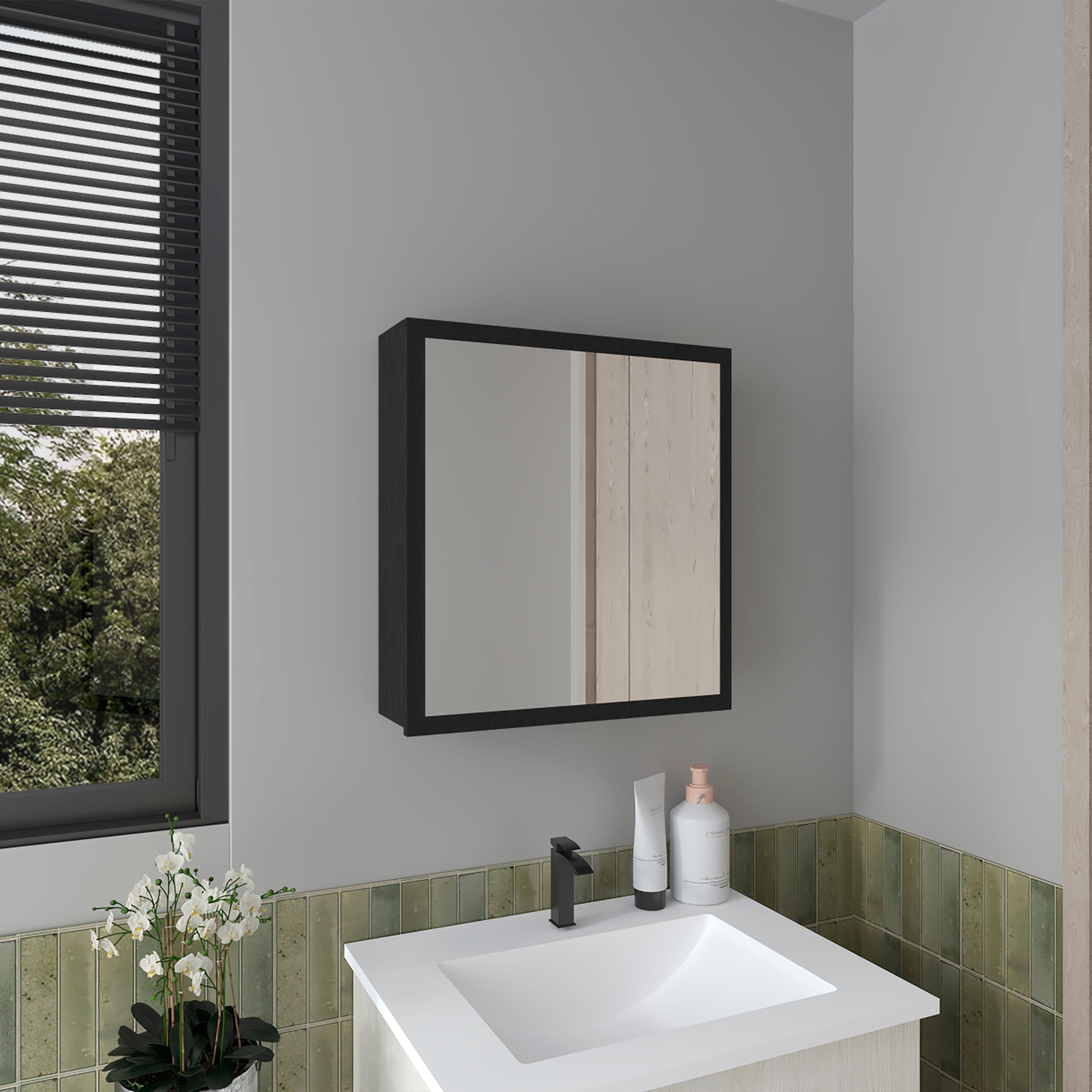 Medicine Cabinet With Mirror And 4 Shelves Wall Mounted Bathroom Storage