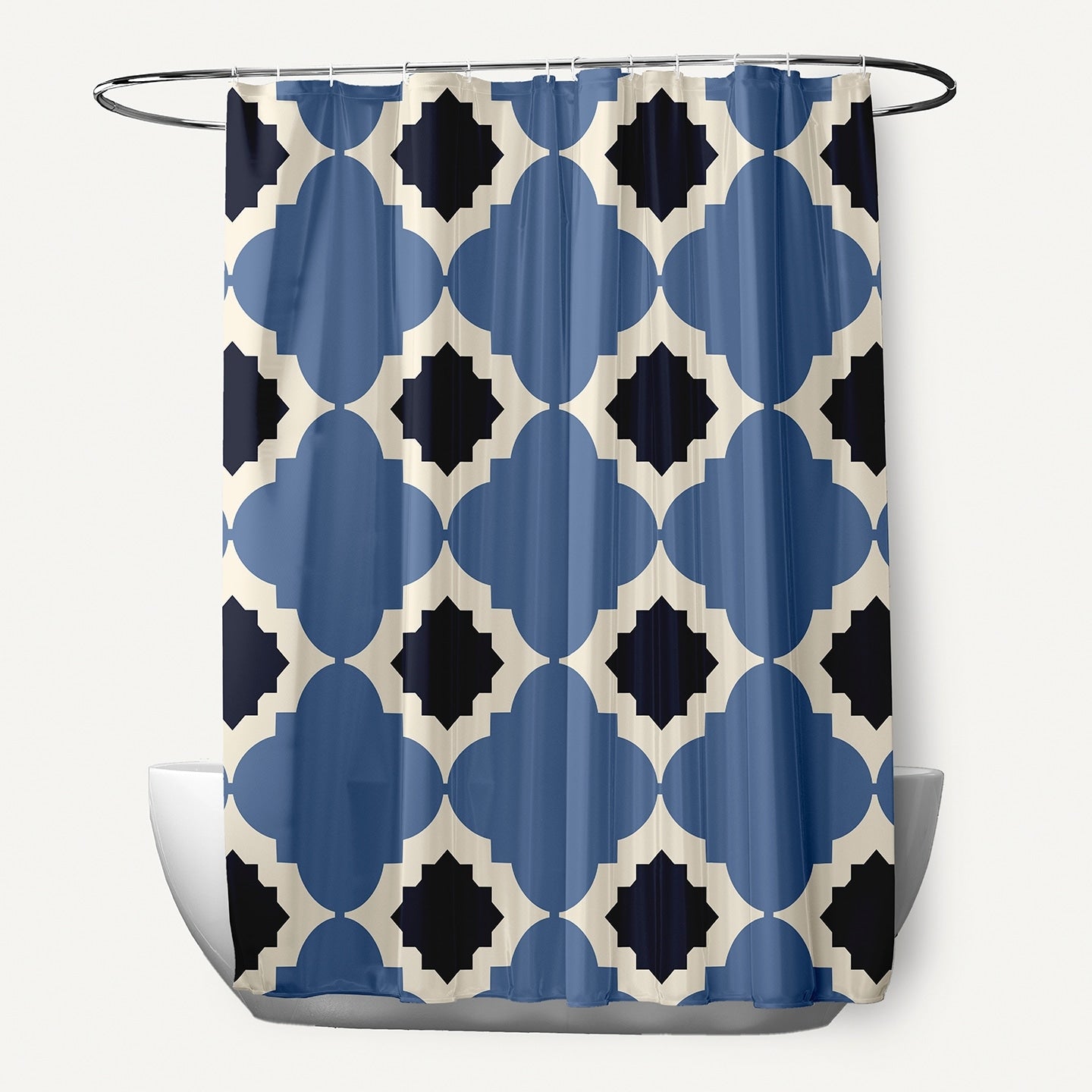 Medina Geometric Print Shower Curtain 71 X 74