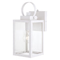 Medinah 1 Light Dusk To Dawn White Outdoor Wall Lantern Clear Glass