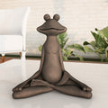 Meditating Frog Statue Resin Zen Animal Yoga Figurine By Pure Garden