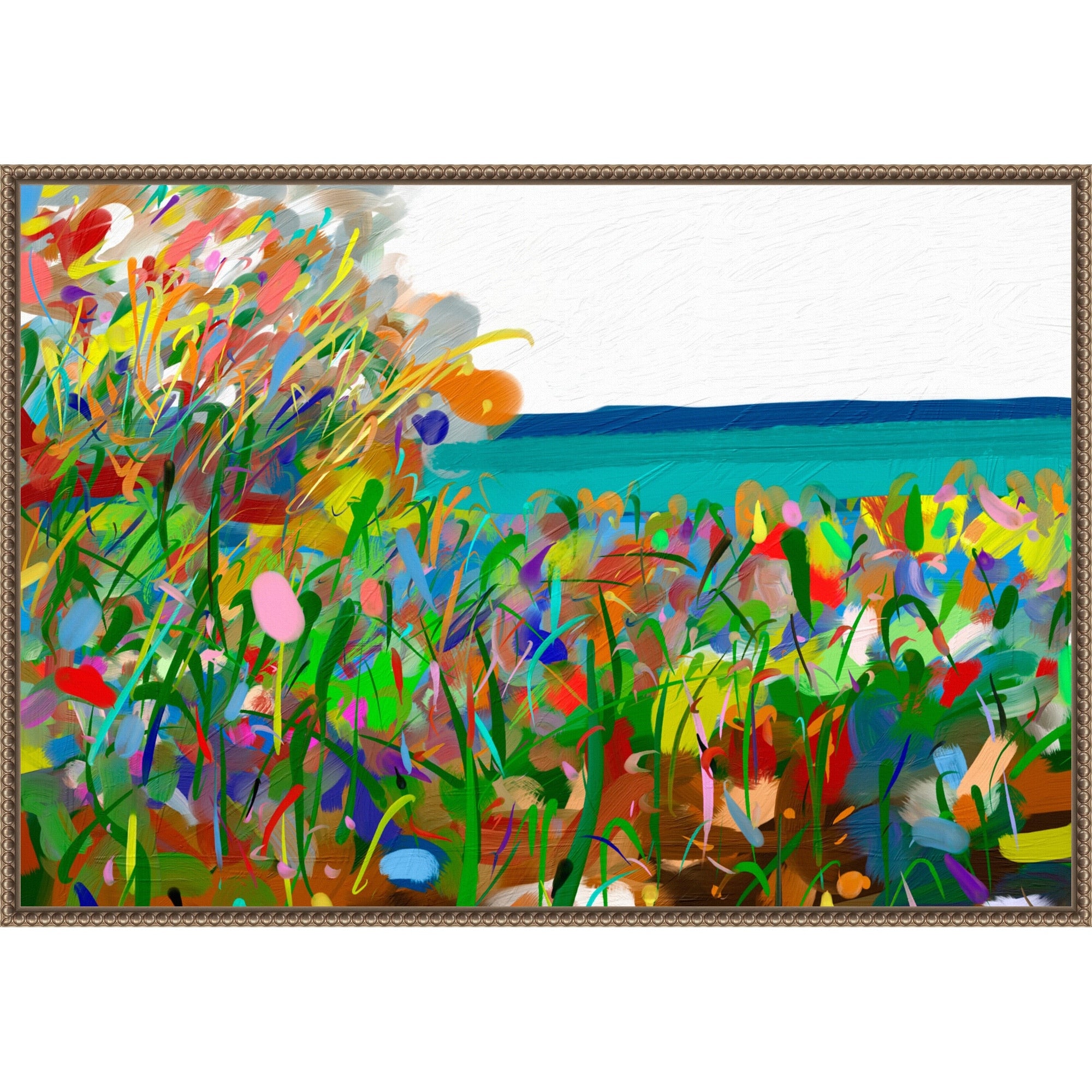 Mediterranean Sea By Cesare Bellassai Art Framed Canvas Wall Art
