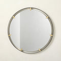 Meditor Blackened Stainless Steel and Polished Brass Rectangular Wall Mirror 23inx36in