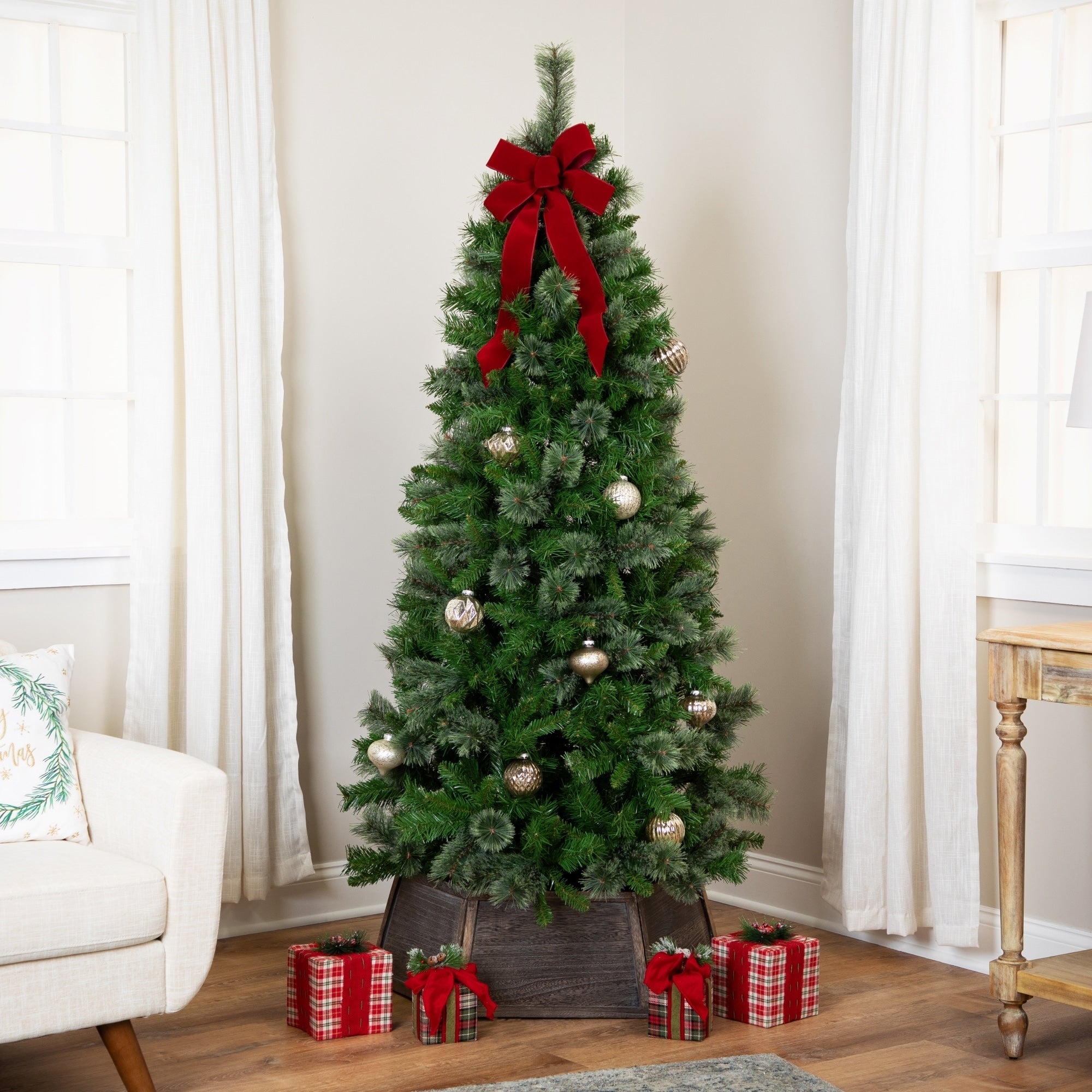 6.5 Mixed Cashmere Pine Medium Artificial Christmas Tree Unlit