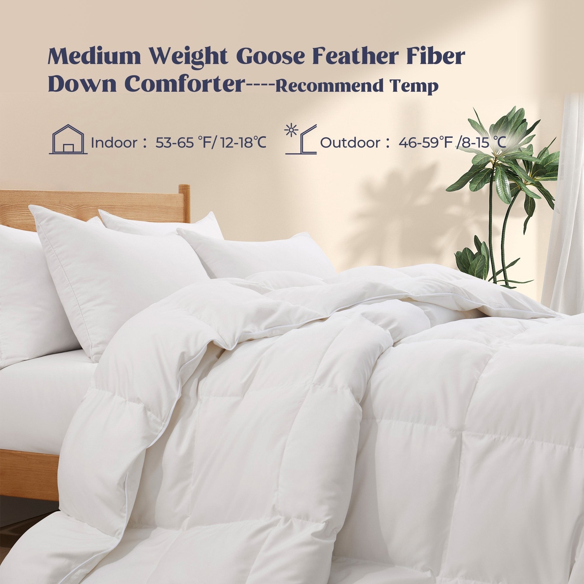 Winter 800 Fill Power Premium White Goose Down Duvet Comforter