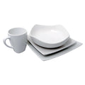 Le Chef Melamine White Square 4 Piece Dinnerware Set