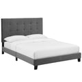Copper Grove Chuhuiv Queen Button Tufted Upholstered Platform Bed
