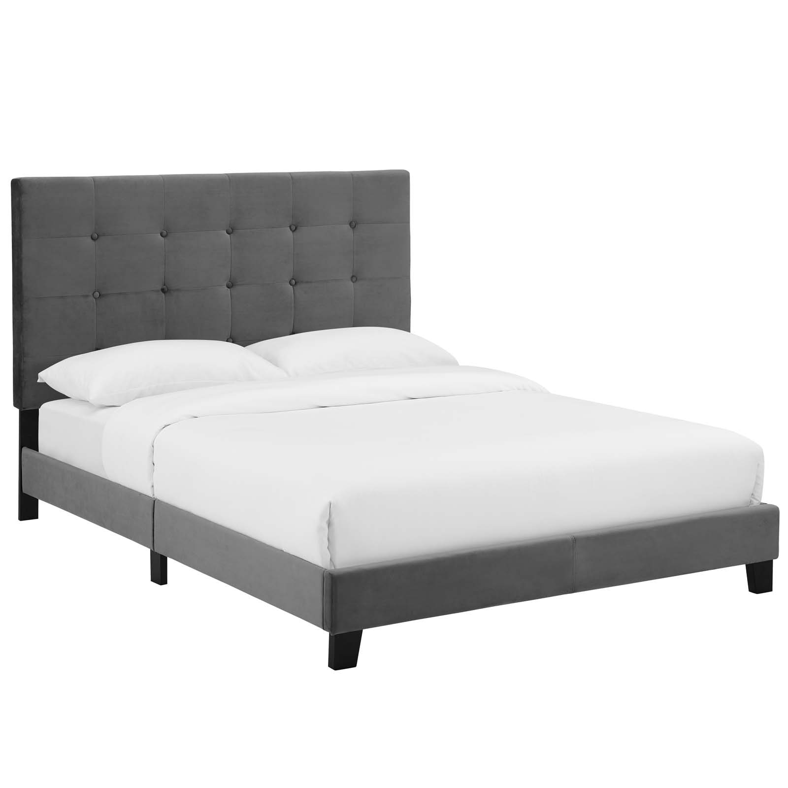 Copper Grove Chuhuiv Queen Button Tufted Upholstered Platform Bed
