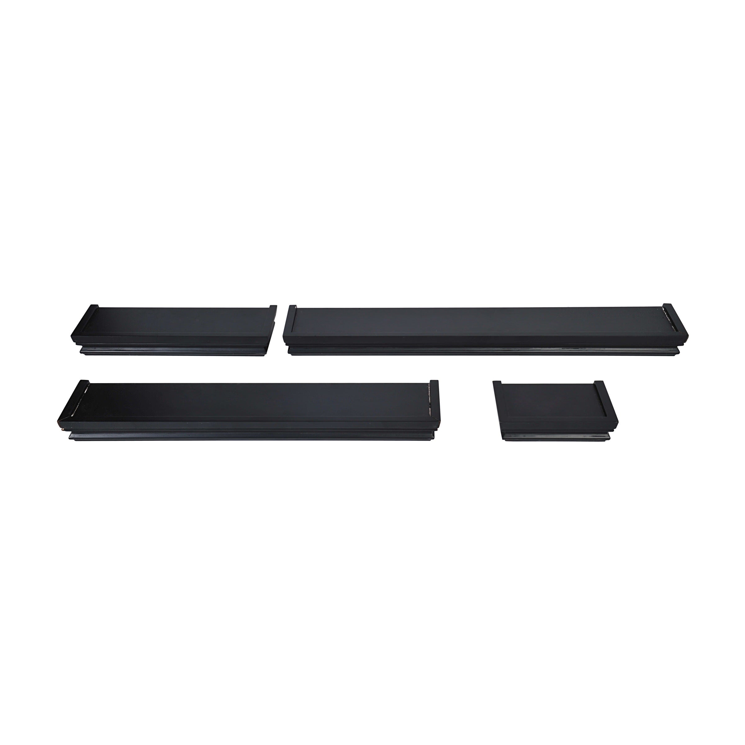 Melannco Black Wall Shelves Set Of 4