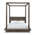 Carbon Loft Carnegie Queen Size Canopy Bed In Dark Pine