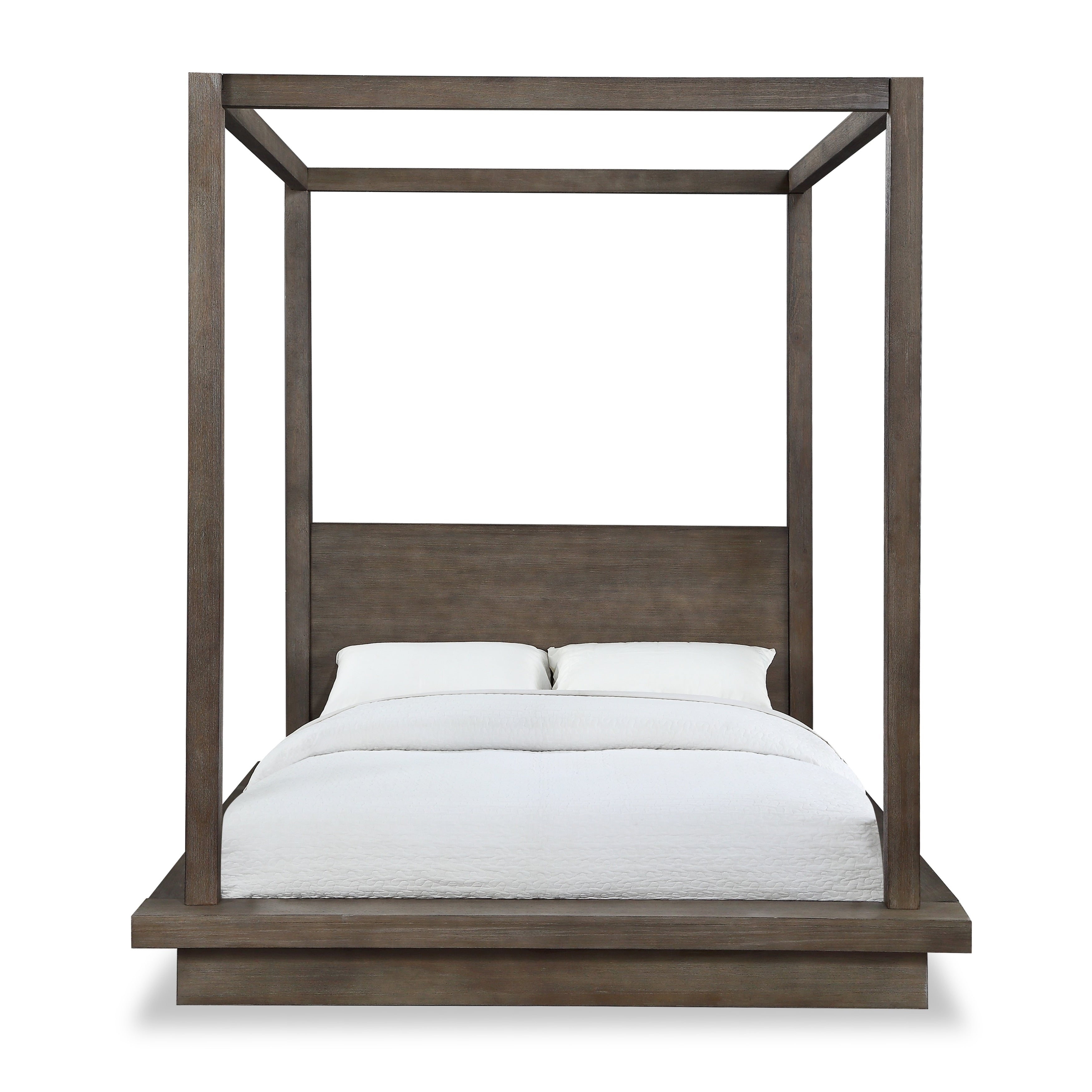 Carbon Loft Carnegie Queen Size Canopy Bed In Dark Pine