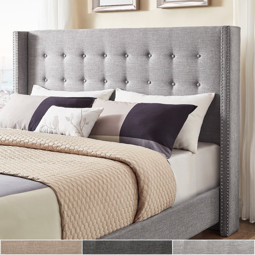 Melina Linen Wingback Headboard By Inspire Q Bold