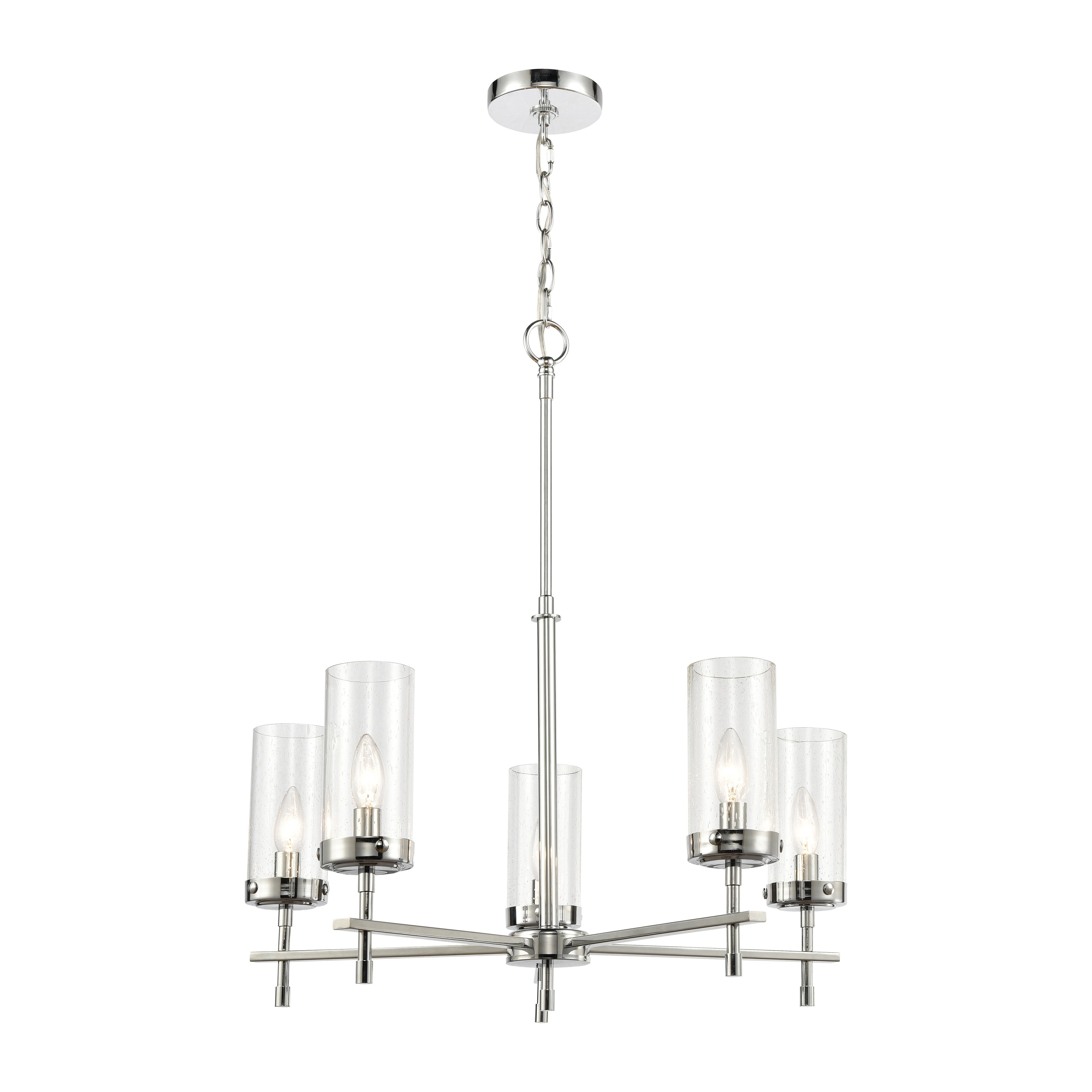 Melinda 25 Inch Wide 5 Light Chandelier In Polished Chrome 25In W