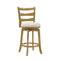 Melindra Modern Farmhouse Swivel Wood Bar Stool Counter Height Kitchen Stool With Fabric Upholstered Seat