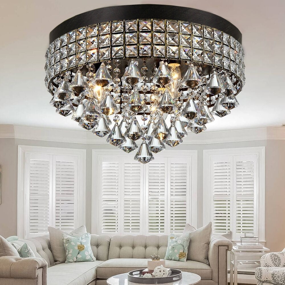 Melly 3 Light Antique 16 Inch Crystal Chandelier
