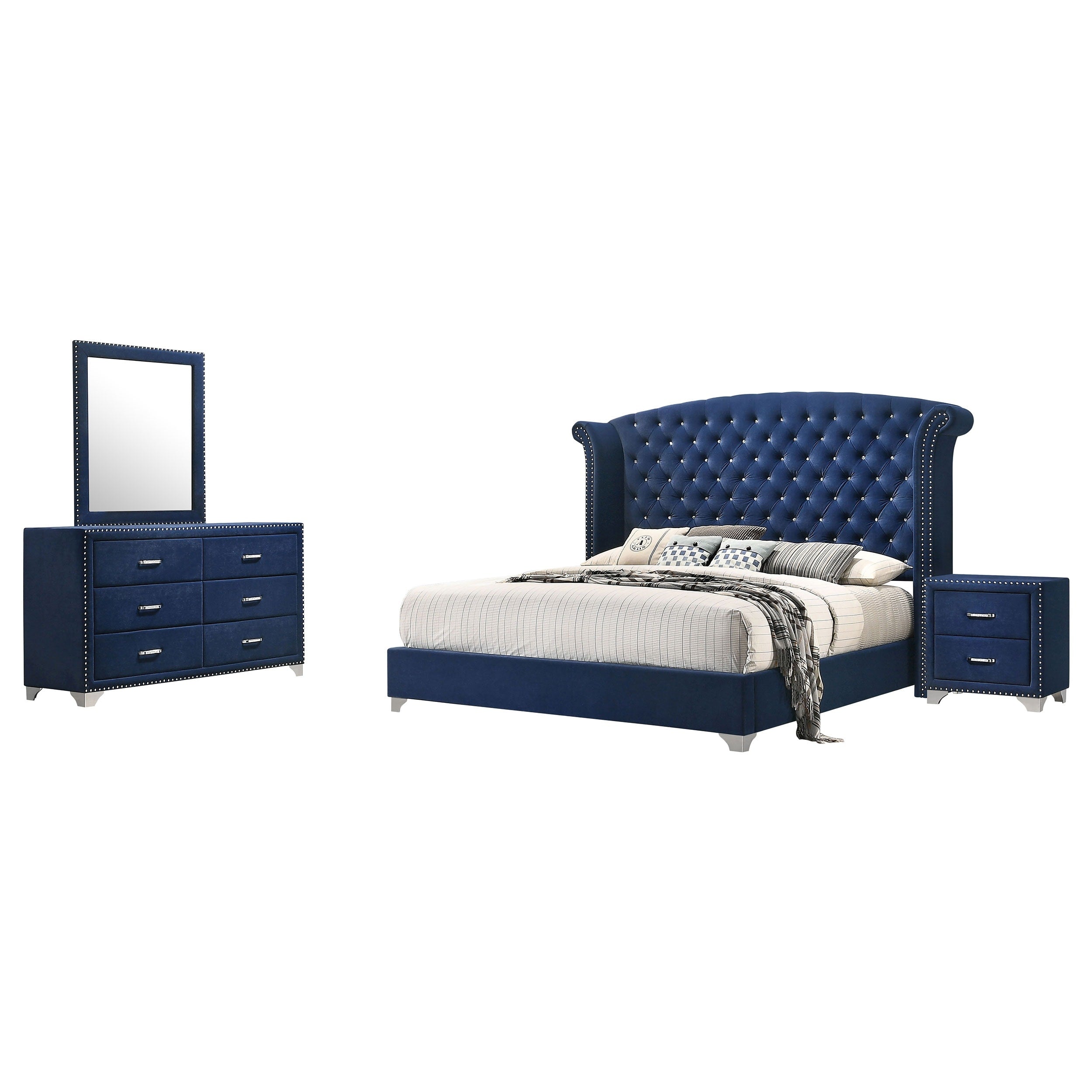 Melody 4 Piece Tufted Upholstered Bedroom Set