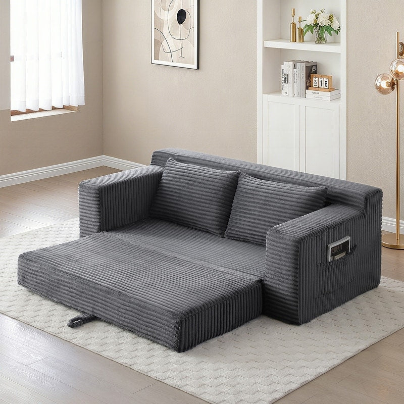 Memory Foam Cloud Loveseat Sofa Bed 2 In 1 Compressed Foldable Sleeper With Storage No Assembly Needed