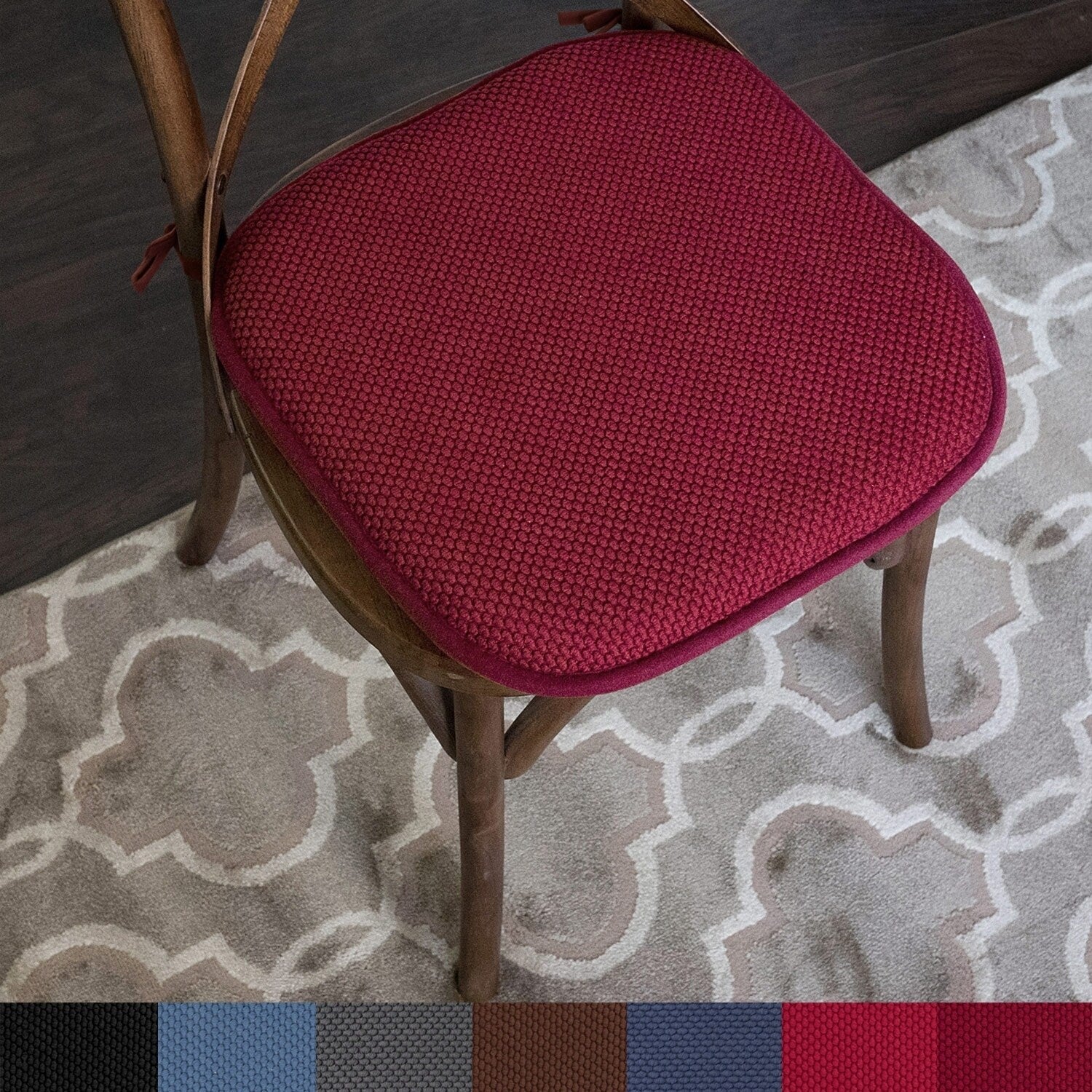 Memory Foam Honeycomb Non Slip Chair Cushion Pads With Ties 16 X16