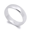 Mens 4.5Mm Solid Sterling Silver Platinum Finish Comfort Fit Ring