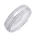 Mens 6Mm Sterling Silver 0.75 Ct Eternity Wedding Band Ring Round Cut