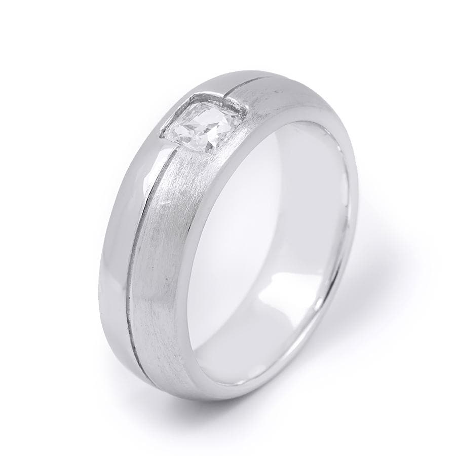 Mens 7Mm Anniversary Wedding Band Ring 0.75 Carat Cz Sterling Silver