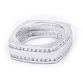 Mens 8Mm 1.0 Carat Square Anniversary Band Ring Solid Sterling Silver
