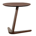 Mena Accent Side End Table 20 Inch Round Top Walnut Brown Solid Wood