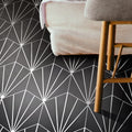 Menara In Black And White Handmade 8X9In Moroccan Tile Pack Of 12