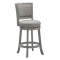 Menas Dark Cherry Finish Beige Linen Swivel Chair By Inspire Q Classic
