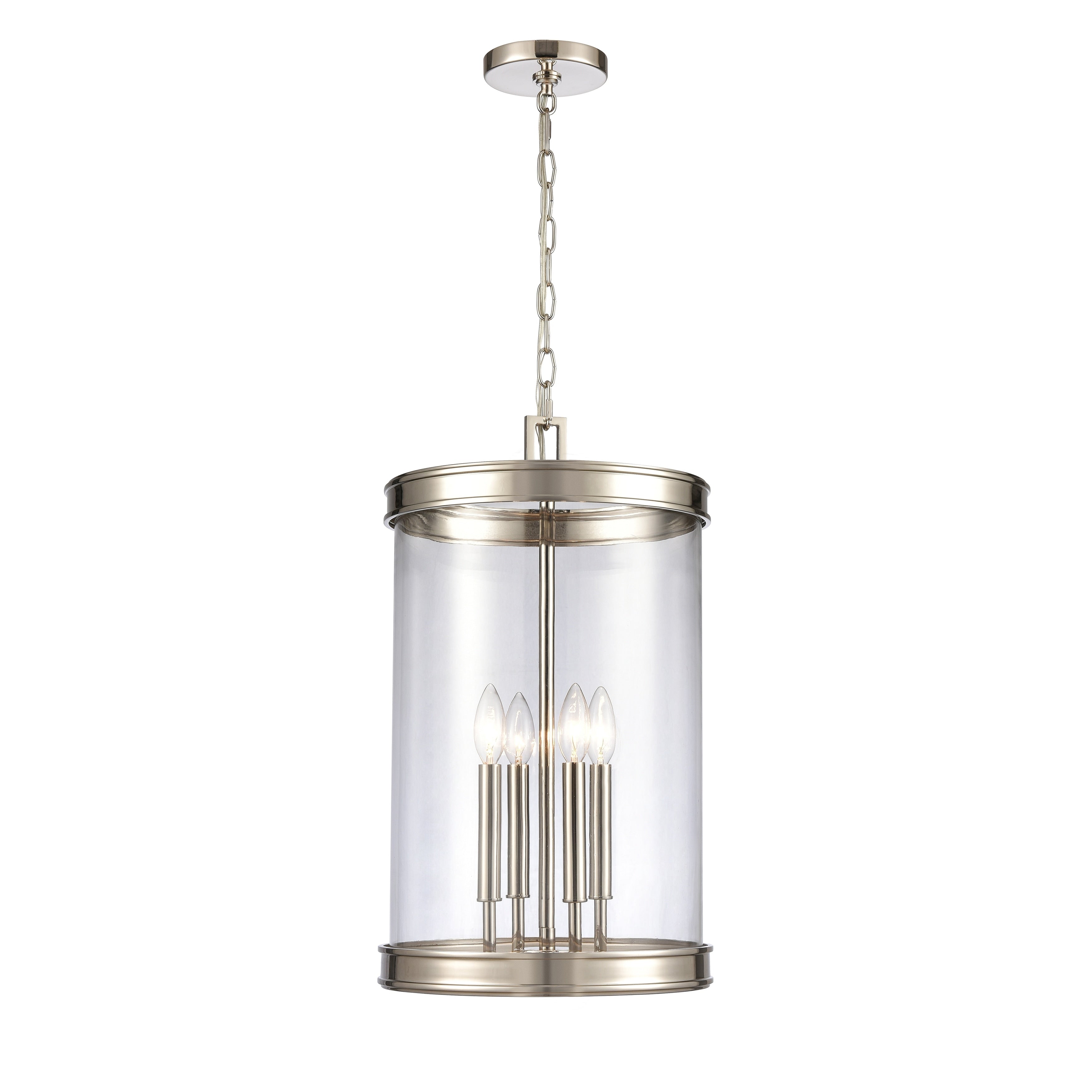 Mendoza 12.75 Wide 4 Light Pendant Polished Nickel 12.75In W X 12.75In D X 22.75In H
