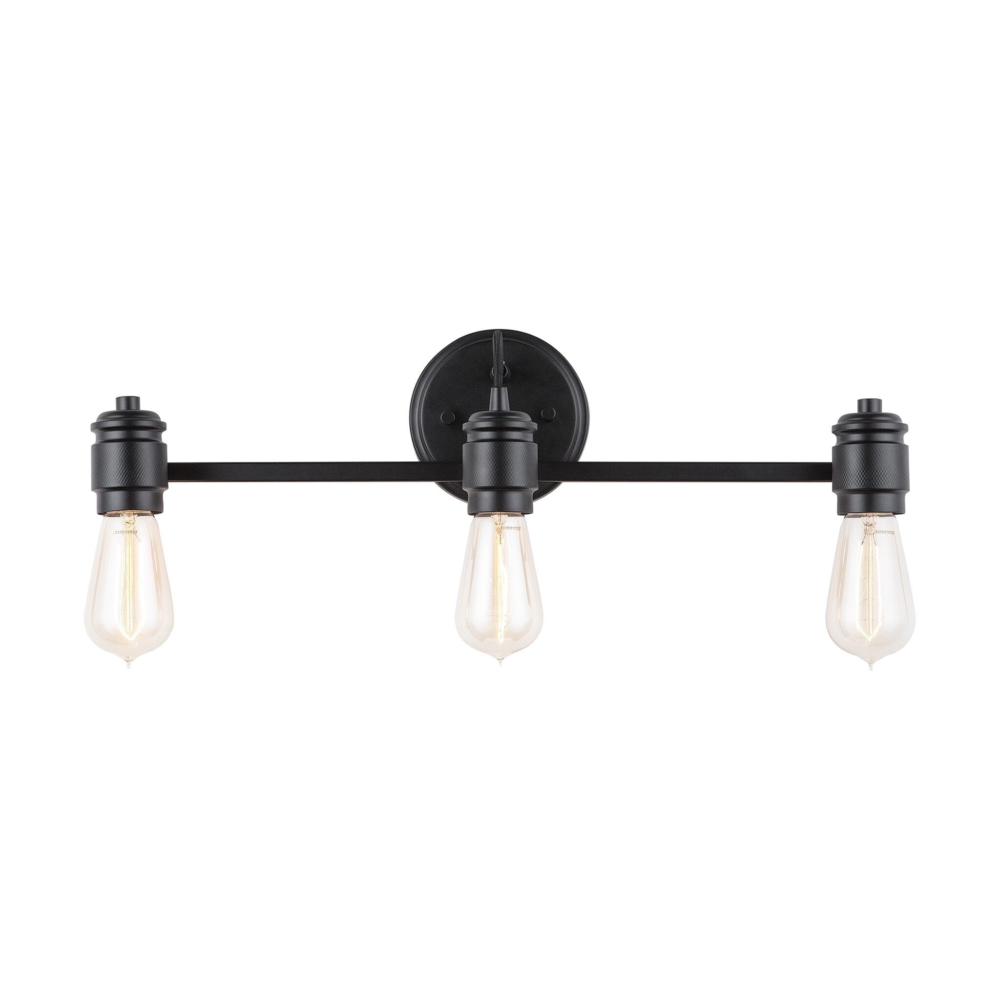 Menlo 3 Light Matte Black Bath Vanity Fixture