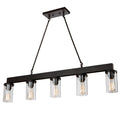 Artcraft Lighting Menlo Park Dark Chocolate Metal And Clear Glass 5 Light Island Light