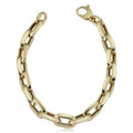 Mens 14K Yellow Gold 10 Millimeter Oval Rolo Link Bracelet 8.5 Inches
