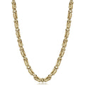 Mens 14K Yellow Gold 5 Millimeters Square Byzantine Necklace 22 Or 26 Inches