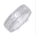 Mens Wedding Band Ring 1 4 Ct Cubic Zirconia Authentic Sterling Silver