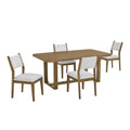 Meny 5Pc Dining Table Set 72 Inch Top W Sled Base Walnut Oak Brown
