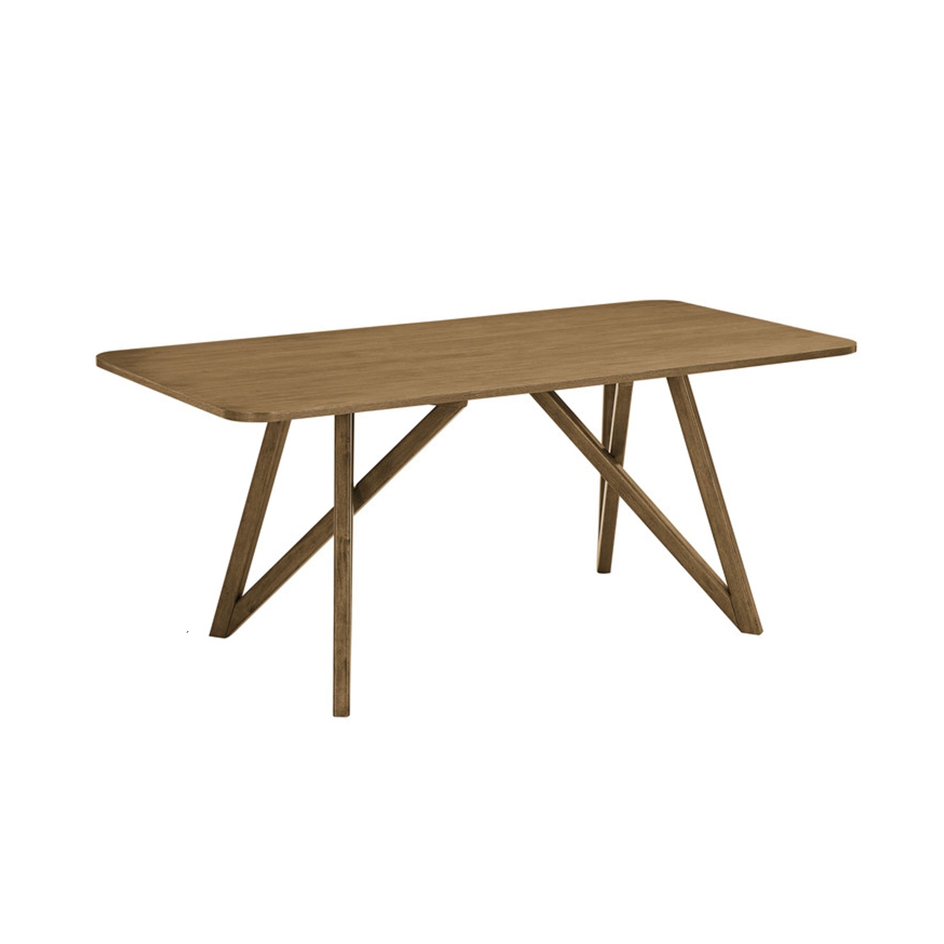 Meny Dining Table 70 Inch Rectangular Top Walnut Brown Oak Cross Base